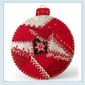 Artsi2 Red Christmas Ornament DIY Embroidery Kit for Adults