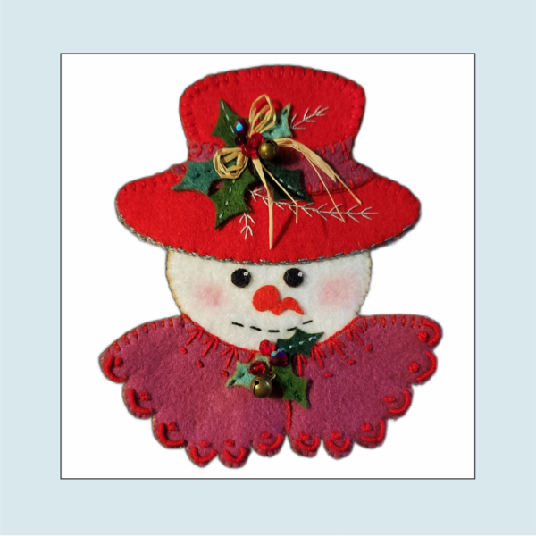 Charlotte Wool Applique Snow Woman Stitch Kit By Artsi2