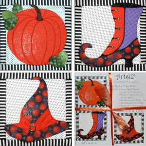 Halloween Assortment Value Pack of 3 No Sew Quilt Wall Hanging - By Artsi2