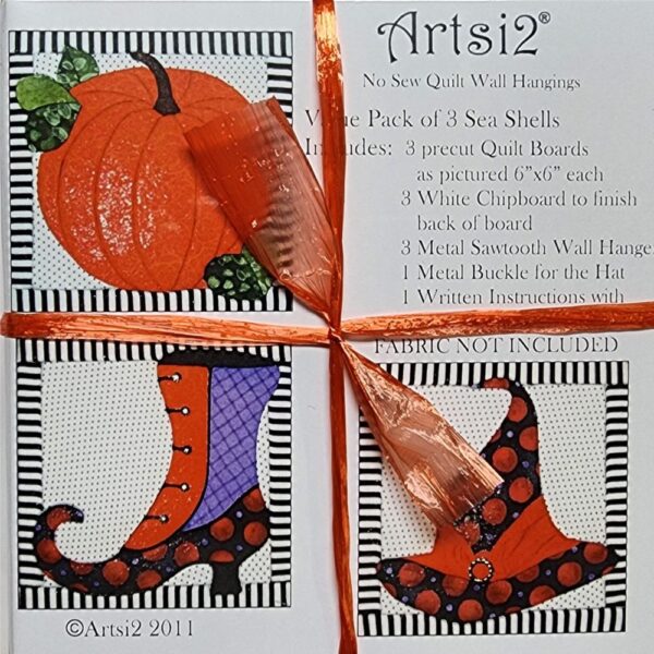 Halloween Assortment Value Pack of 3 No Sew Quilt Wall Hanging - By Artsi2 - Image 2