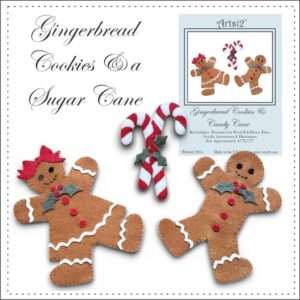 gingerbread boy and girl plus candy cane embroidery stitch kit