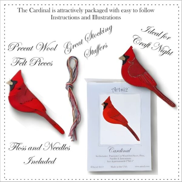 Cardinal hand stitch embroidery kit contents