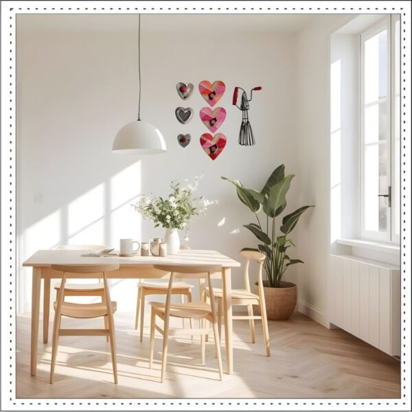 Hearts in kitchen scene