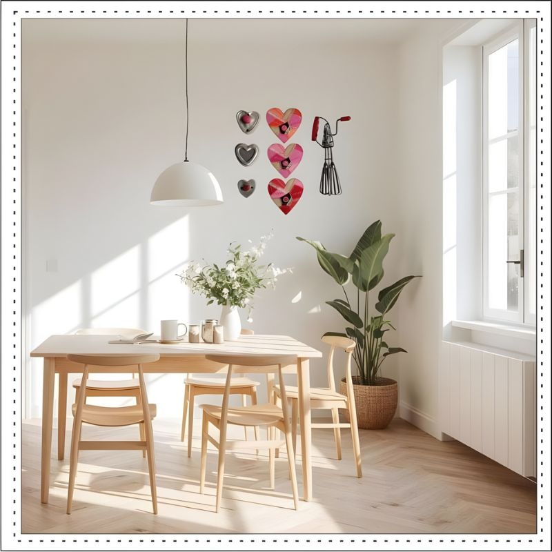 Hearts in kitchen scene