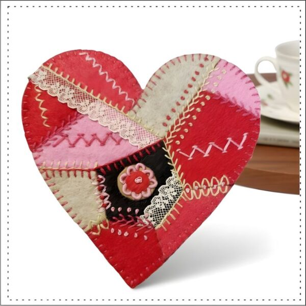 red crazy quilt easy embroidery stitch kit