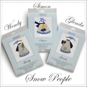 Individual hand embroidery kits of Snow People