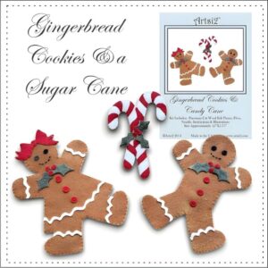 gingerbread and candy cane easy embroidery stitch kit with packaging