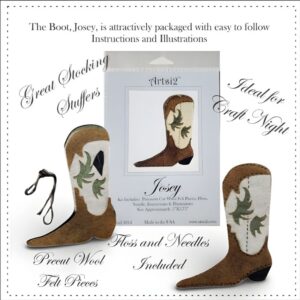 Josey cowboy boot embroidery kit contents