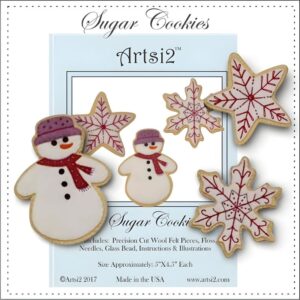 Picture of Sugar Cookies easy stitch kit with Snowman, Star and Snowflake