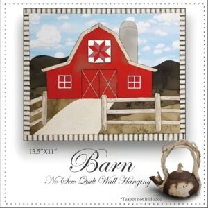 Barn quilting without sewing with primitive teapot