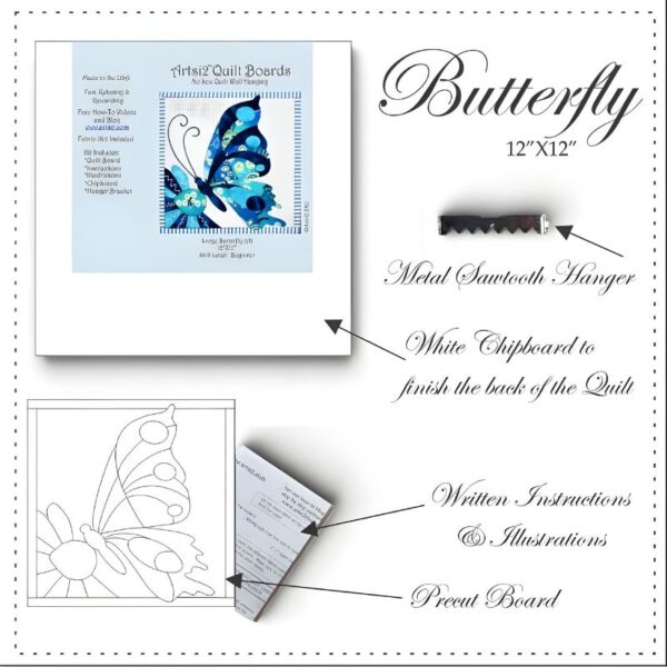 Butterfly quilt without a sewing machine kit contents