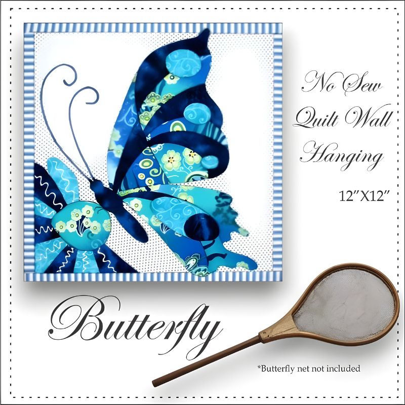Beautiful Butterfly quilt without sewing with vintage butterfly net