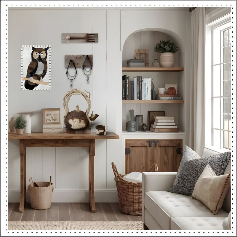 owl in a room with Southwestern decor