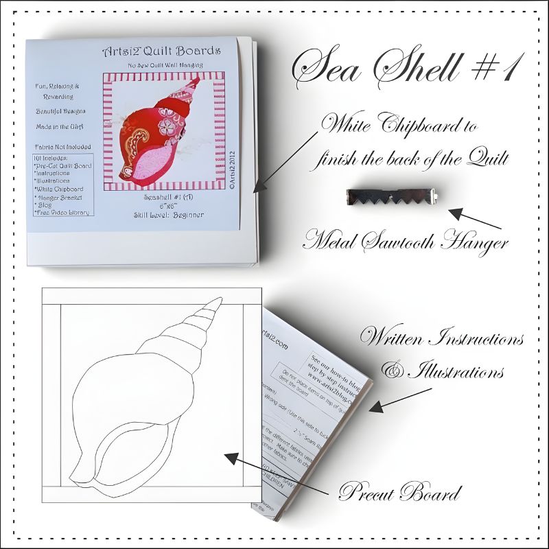 Sea Shell #1 quilting without sewing kit contents