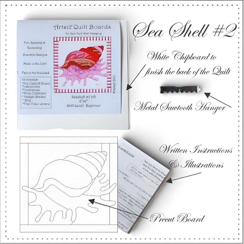 Sea Shell #2 quilting without sewing kit contents