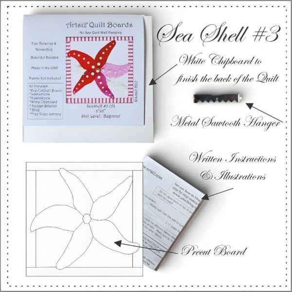 Sea Shell #3 quilting without sewing kit contents