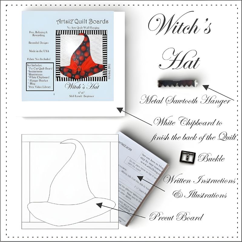 witch's hat quilting without sewing kit contents