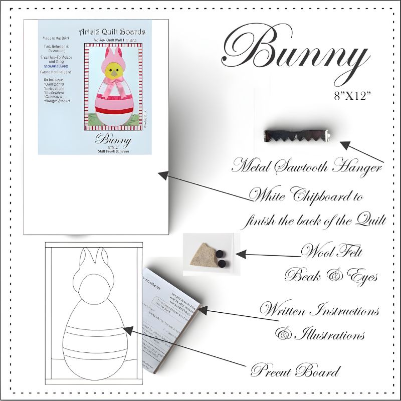Easter Bunny quilt kit contents