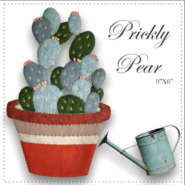 The Prickly Pear Cactus embroidery with a watering can