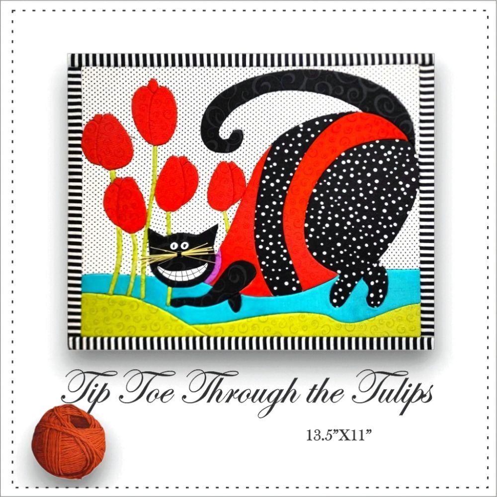 Cheshire cat tip toeing through the tulips