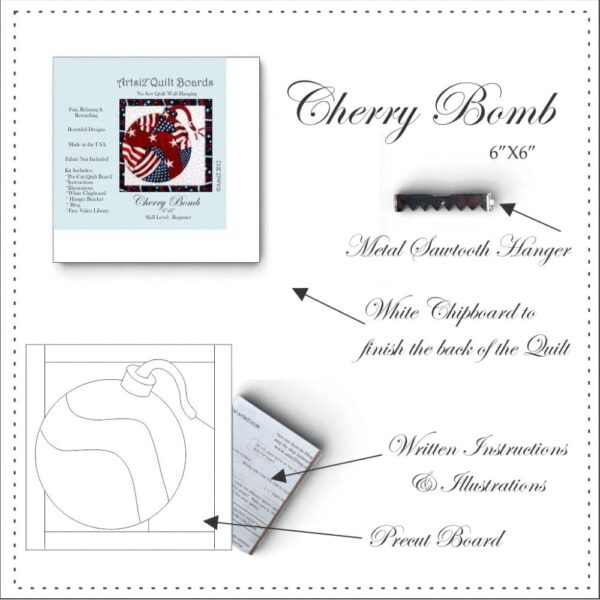 Cherry Bomb Contents for a Quilting without sewing project