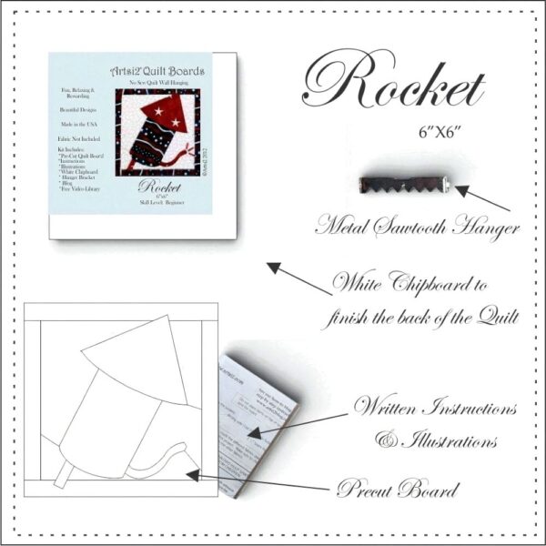 Patriotic Crafts Rocket Quilting Without Sewing contents of project