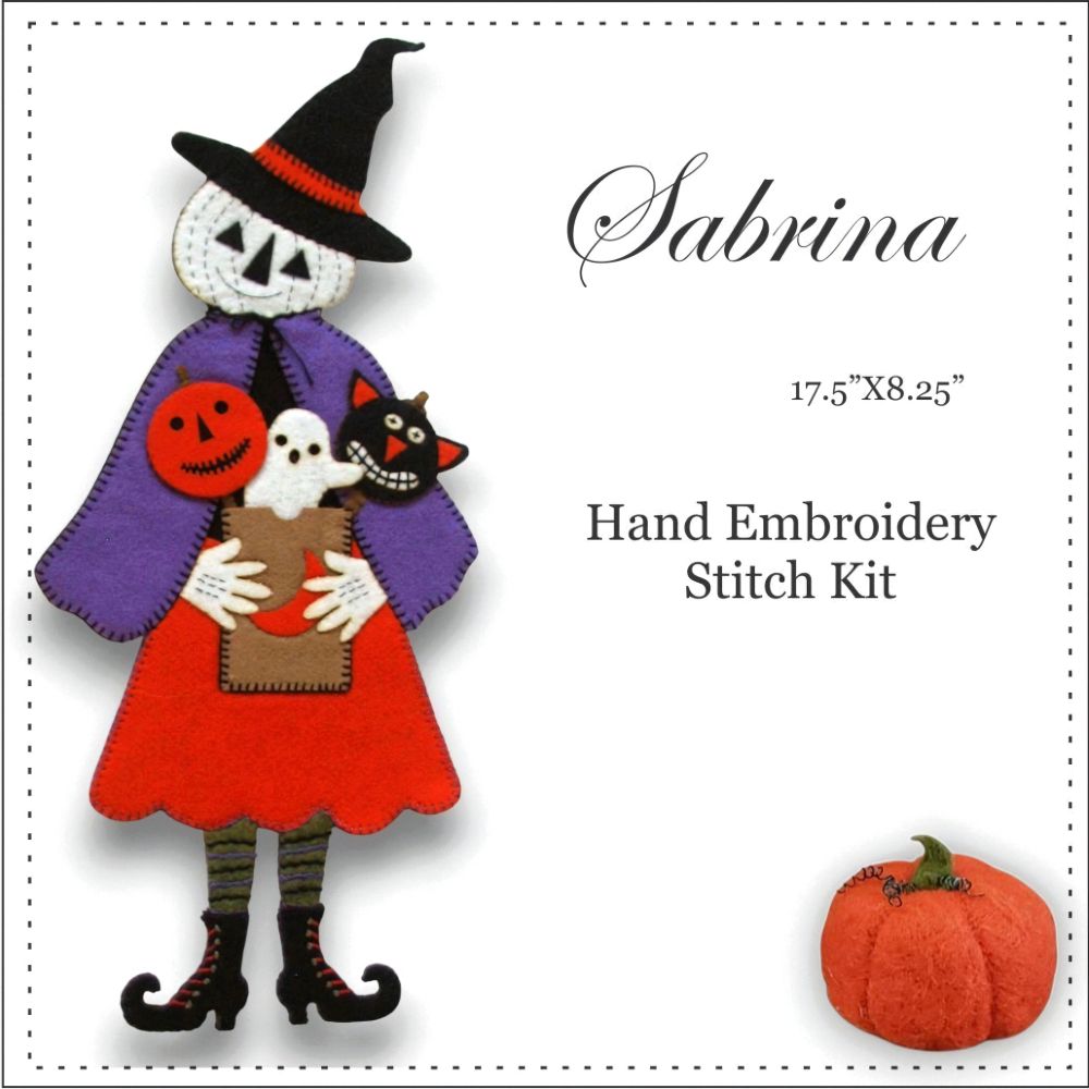 Sabrina hand embroidery stitch kit completed and beautifully stitched