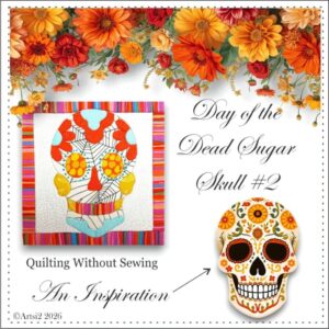 Day of the Dead Sugar Skull #2 quilting without sewing