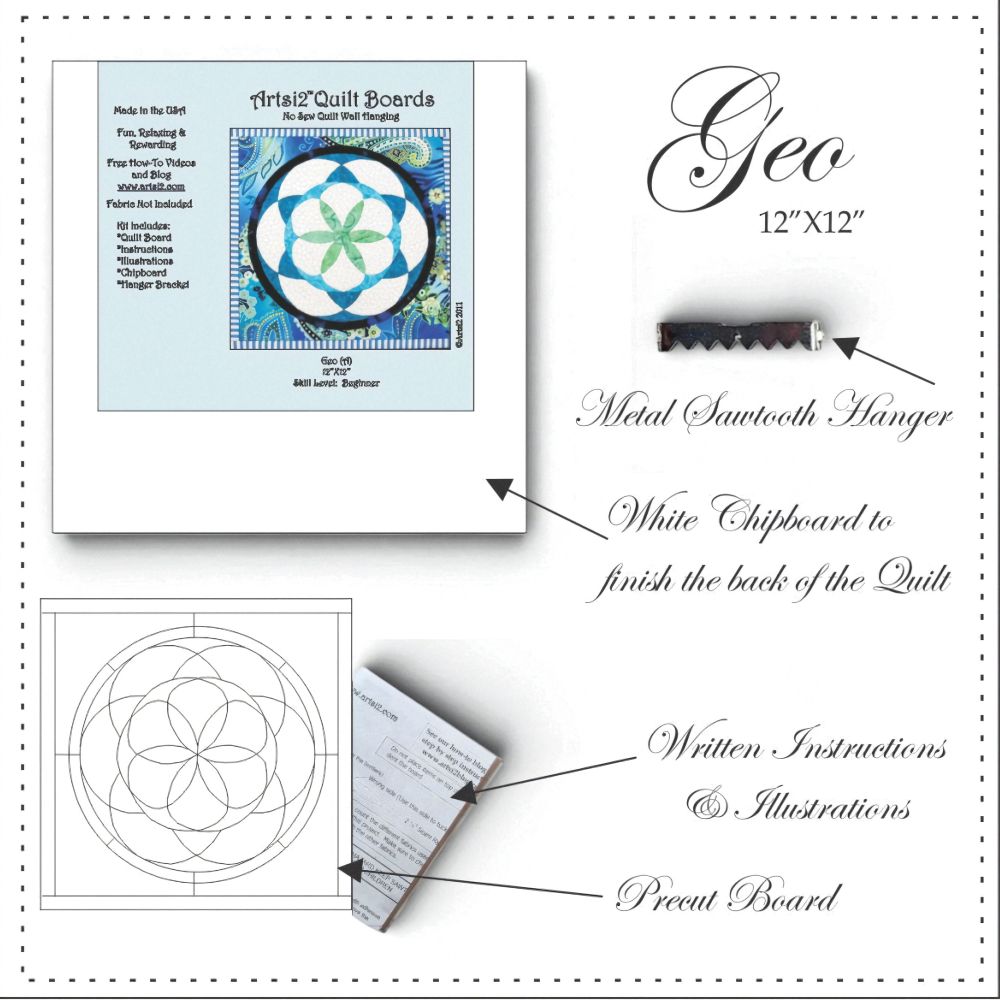 Geo quilting without sewing contents