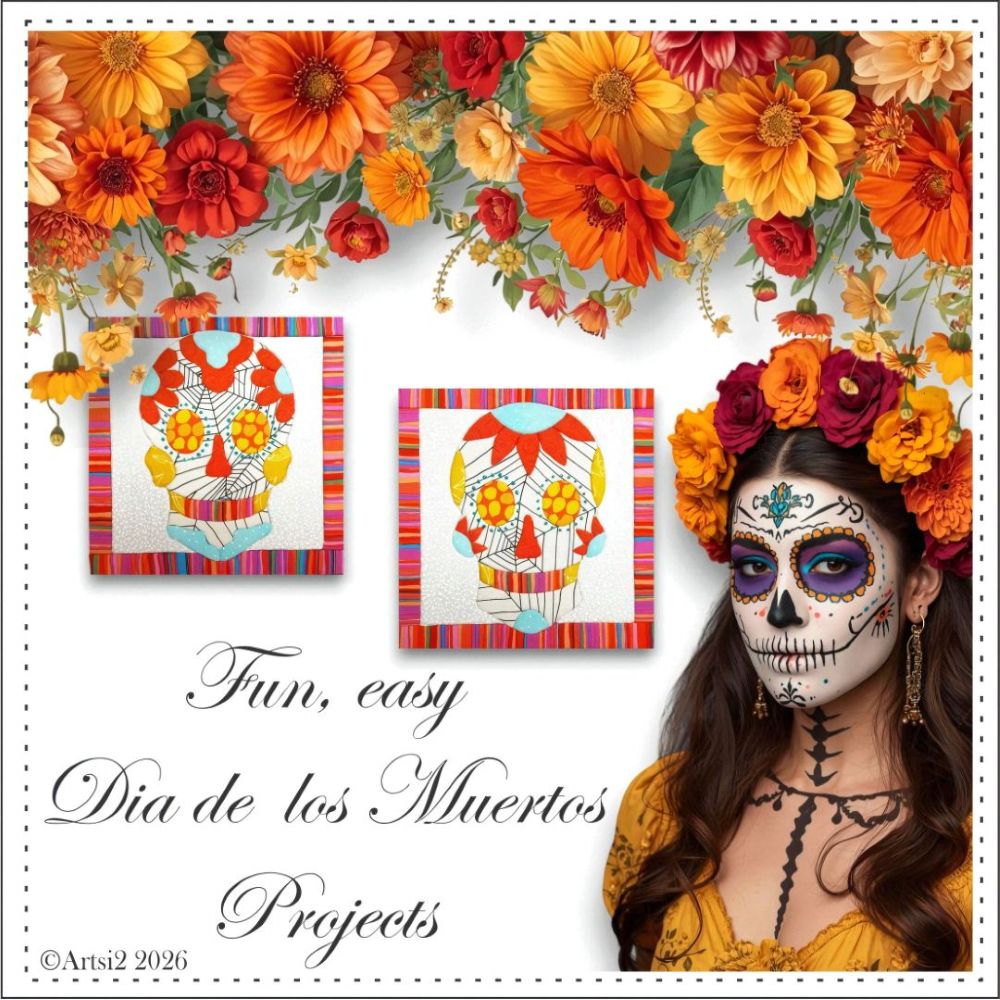 Dia de los Muertos quilting without sewing