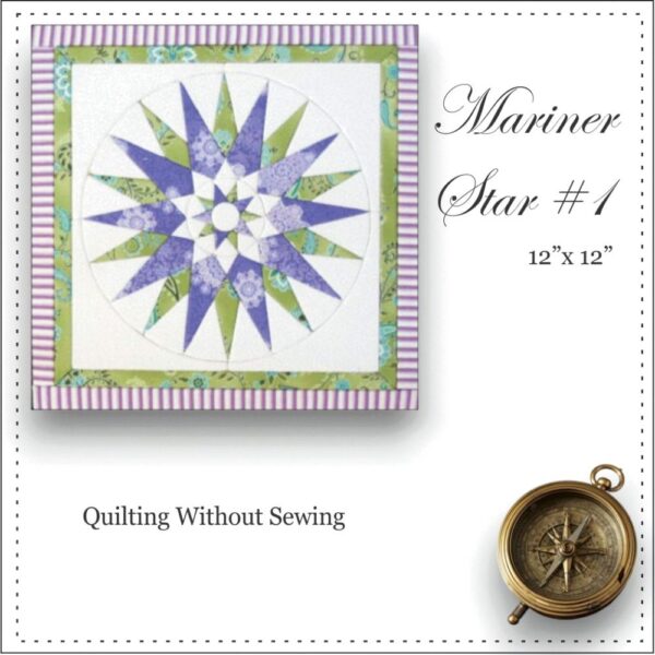 Mariner Star #1 quilting without sewing