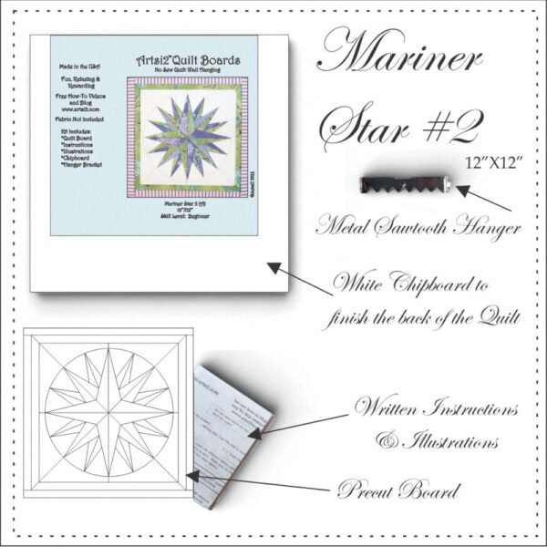 Mariner Star #2 quilting without sewing contents