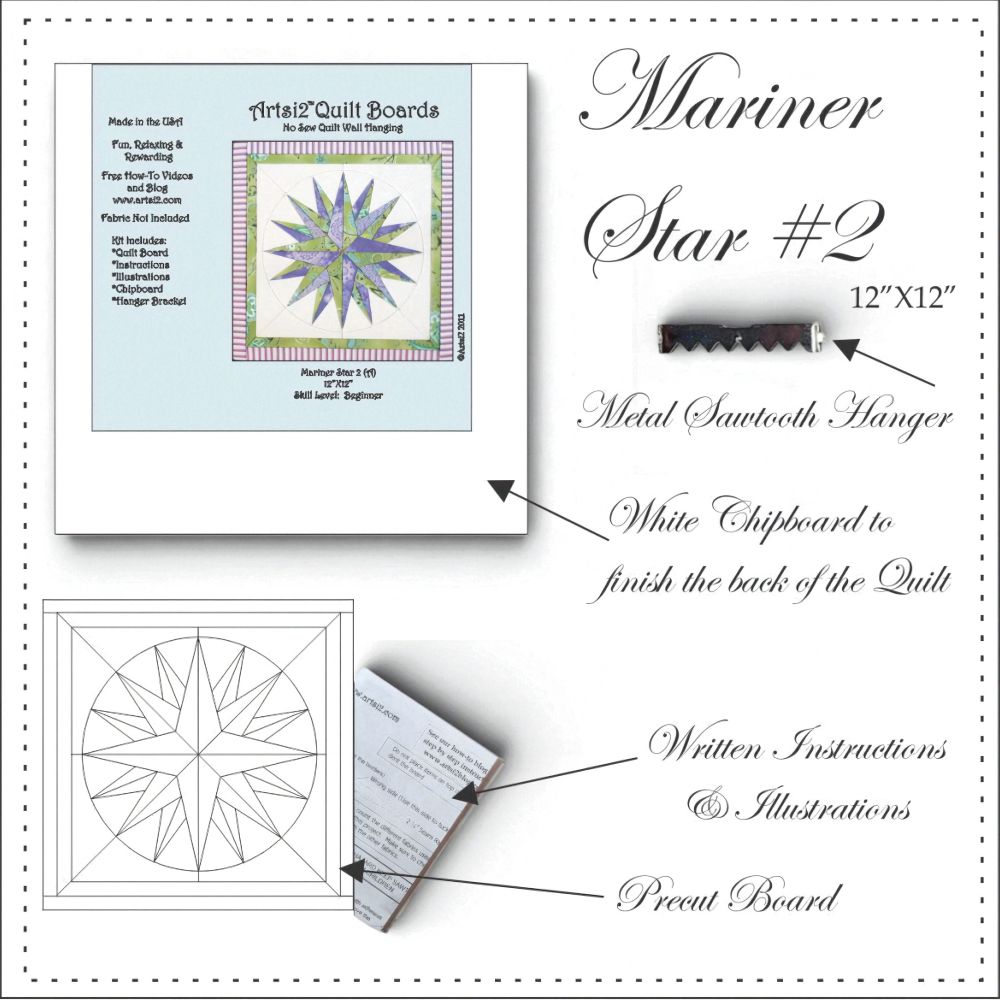 Mariner Star #2 quilting without sewing contents