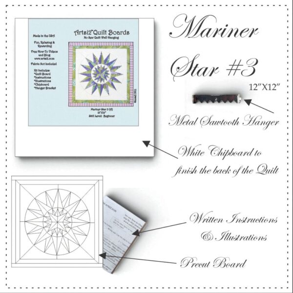 Mariner Star #3 quilting without sewing contents