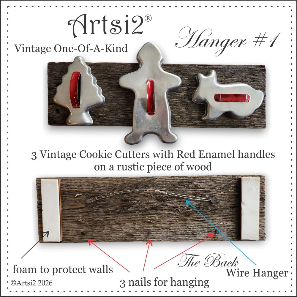 One of a kind Hangers with vintage cookie cutters