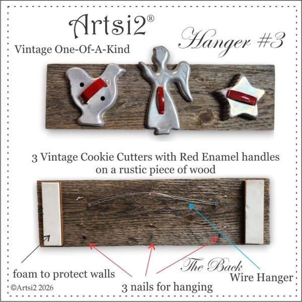 One of a kind Hangers with vintage cookie cutters