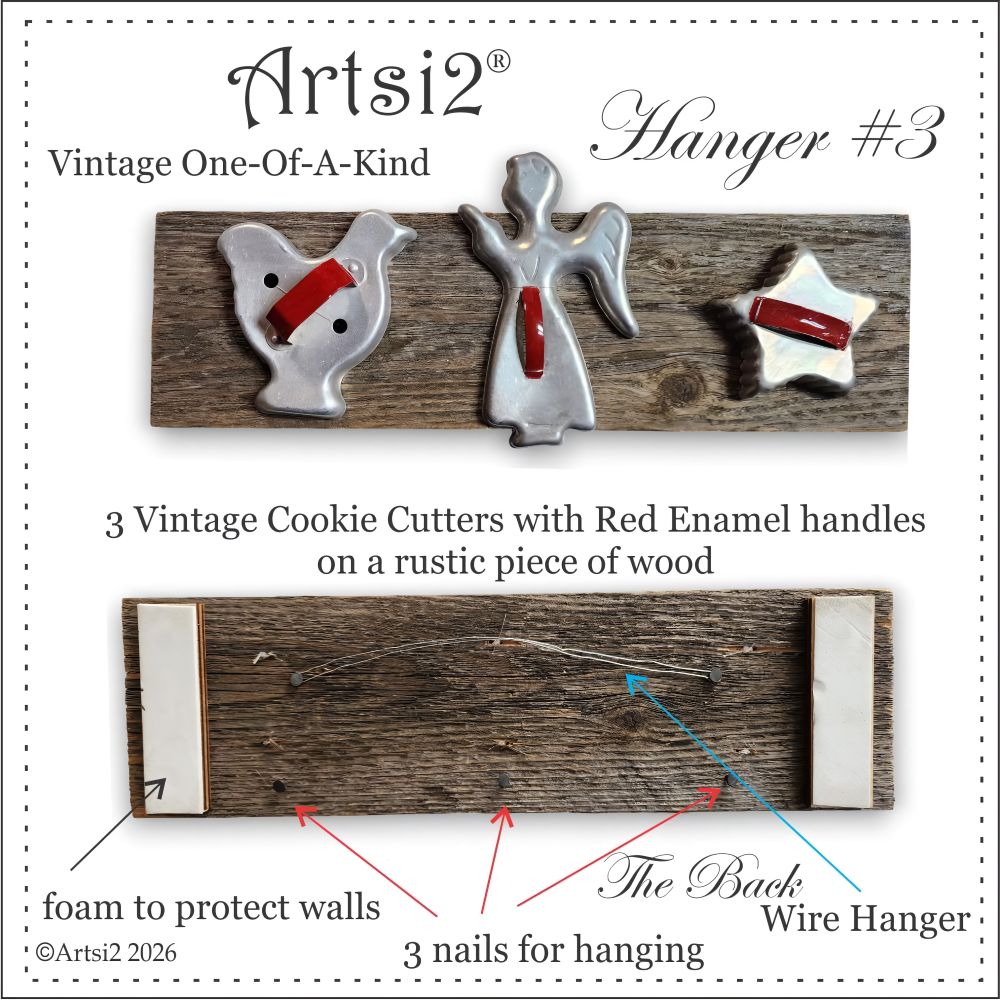 One of a kind Hangers with vintage cookie cutters
