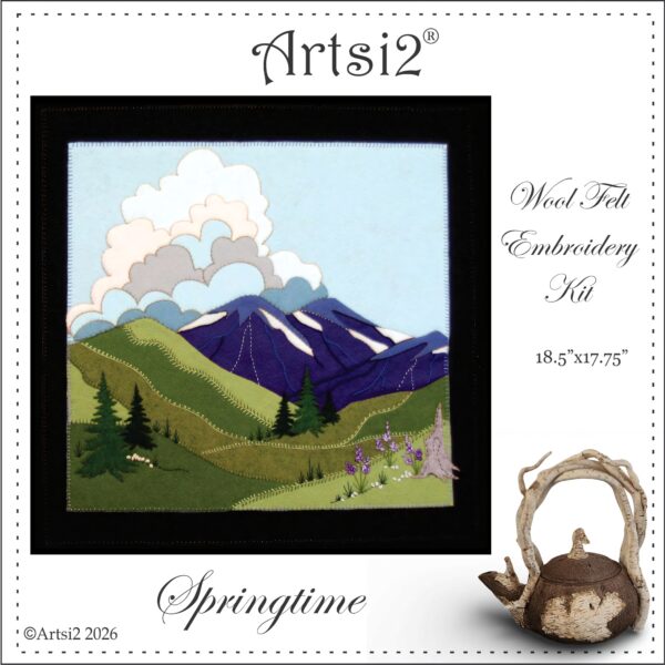 Springtime in the Mountains Hand Embroidery Stitch Kit