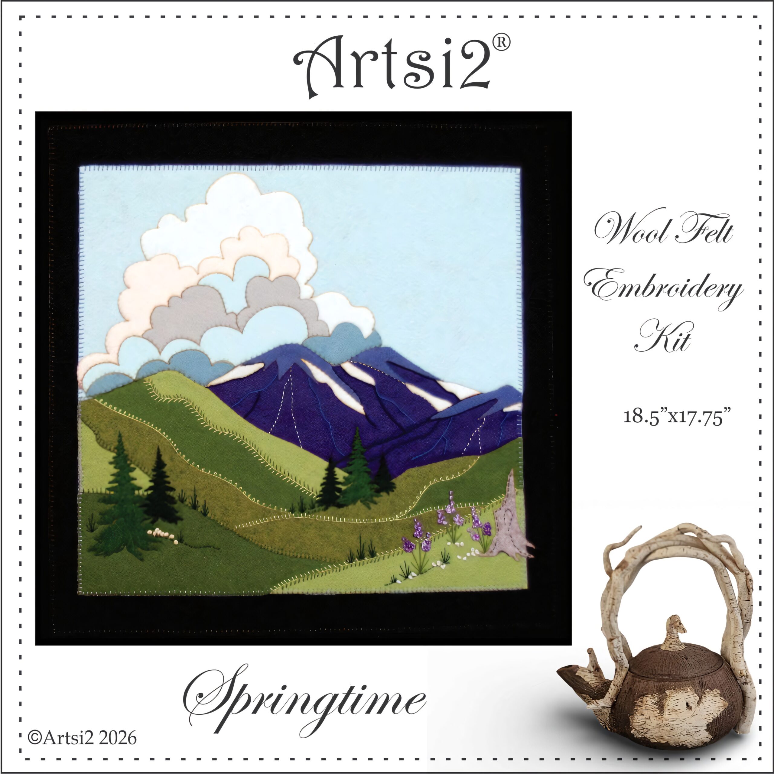 Springtime in the Mountains Hand Embroidery Stitch Kit