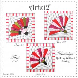 Kinusaiga Craft Kit showing 3 different ornamental fans